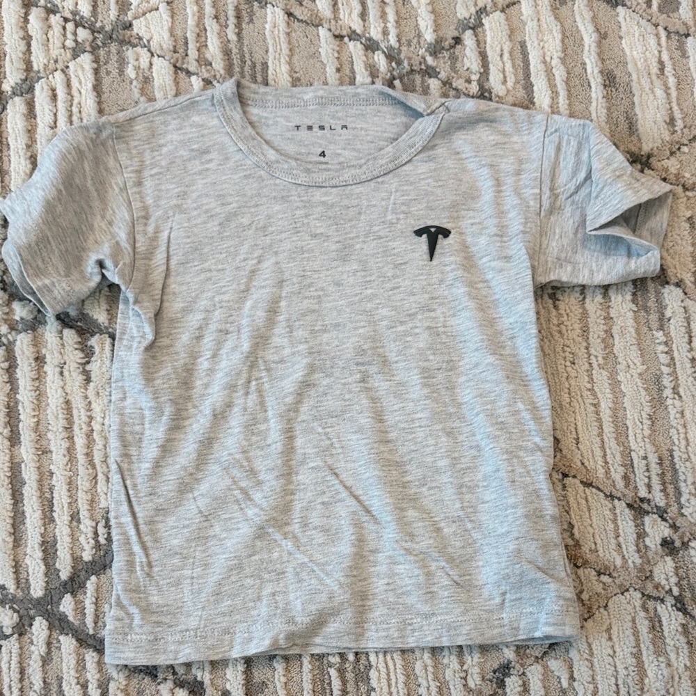 Tesla Kids Light Gray Short Sleeve Tee